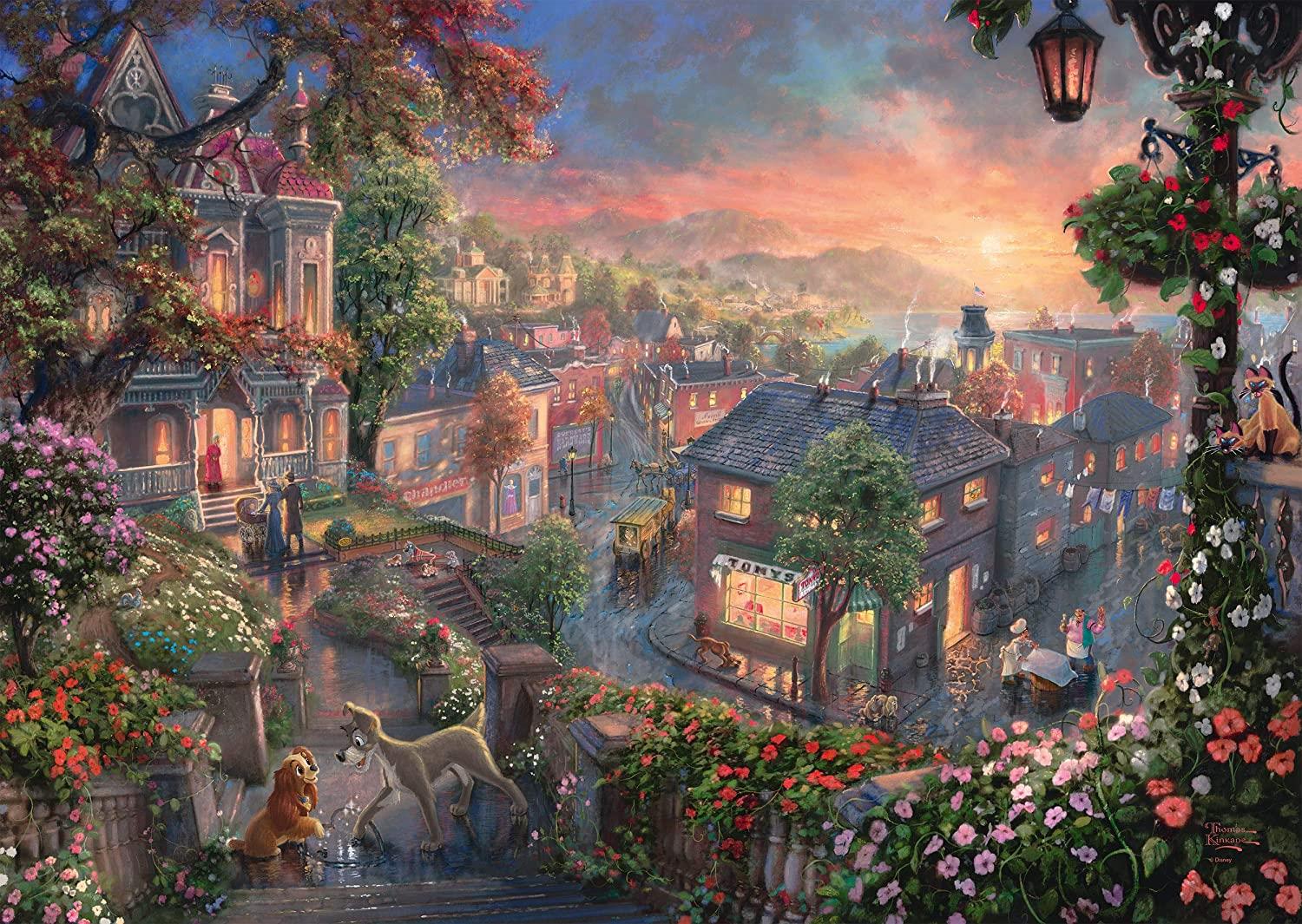 Schmidt Kinkade Lady & the Tramp Jigsaw Puzzle (1000 Pieces)
