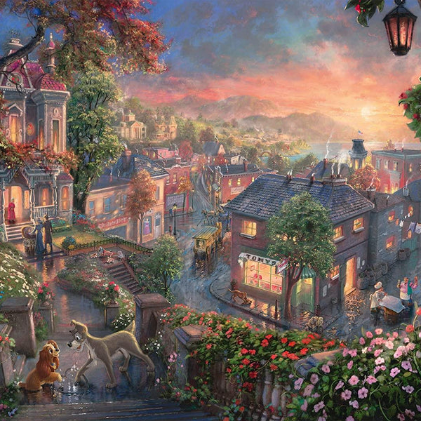 Schmidt Kinkade Lady & the Tramp Jigsaw Puzzle (1000 Pieces)