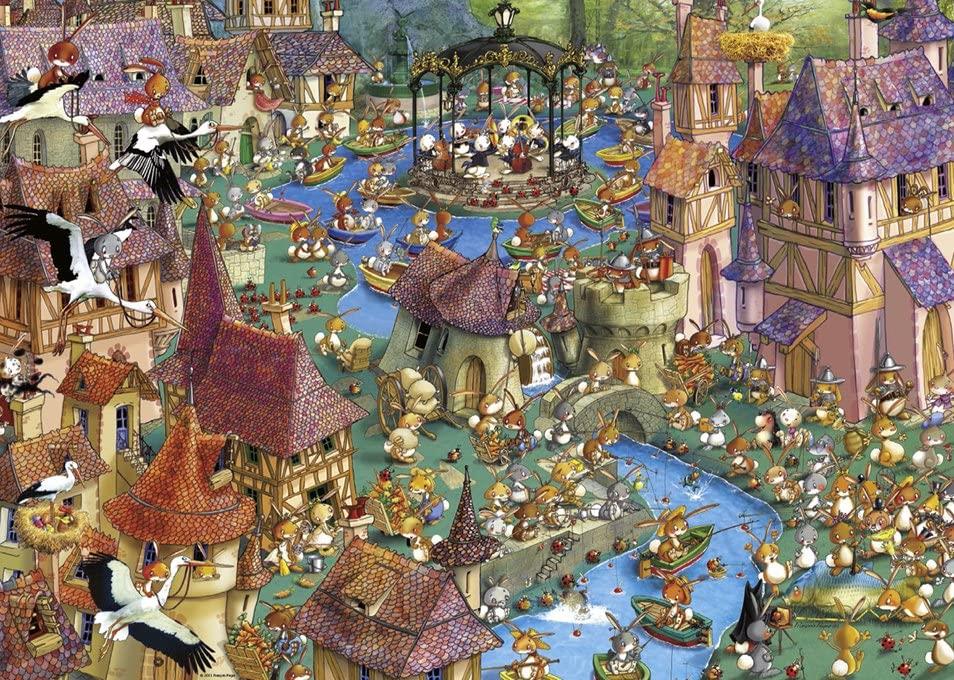 Heye Triangular Bunnytown, Ruyer Jigsaw Puzzle (1000 Pieces)