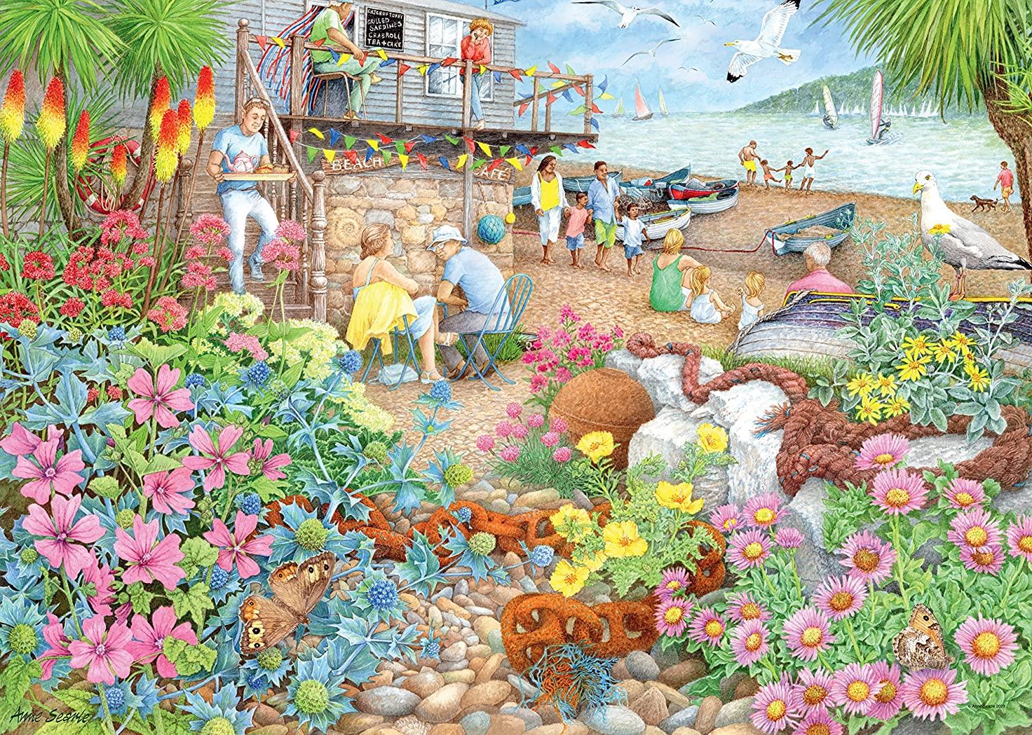 Ravensburger Cosy Café No.1, Beach Garden Cafe Jigsaw Puzzle (1000 Pieces)