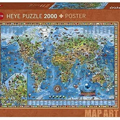Heye Amazing World, Map Art Jigsaw Puzzle (2000 Pieces)