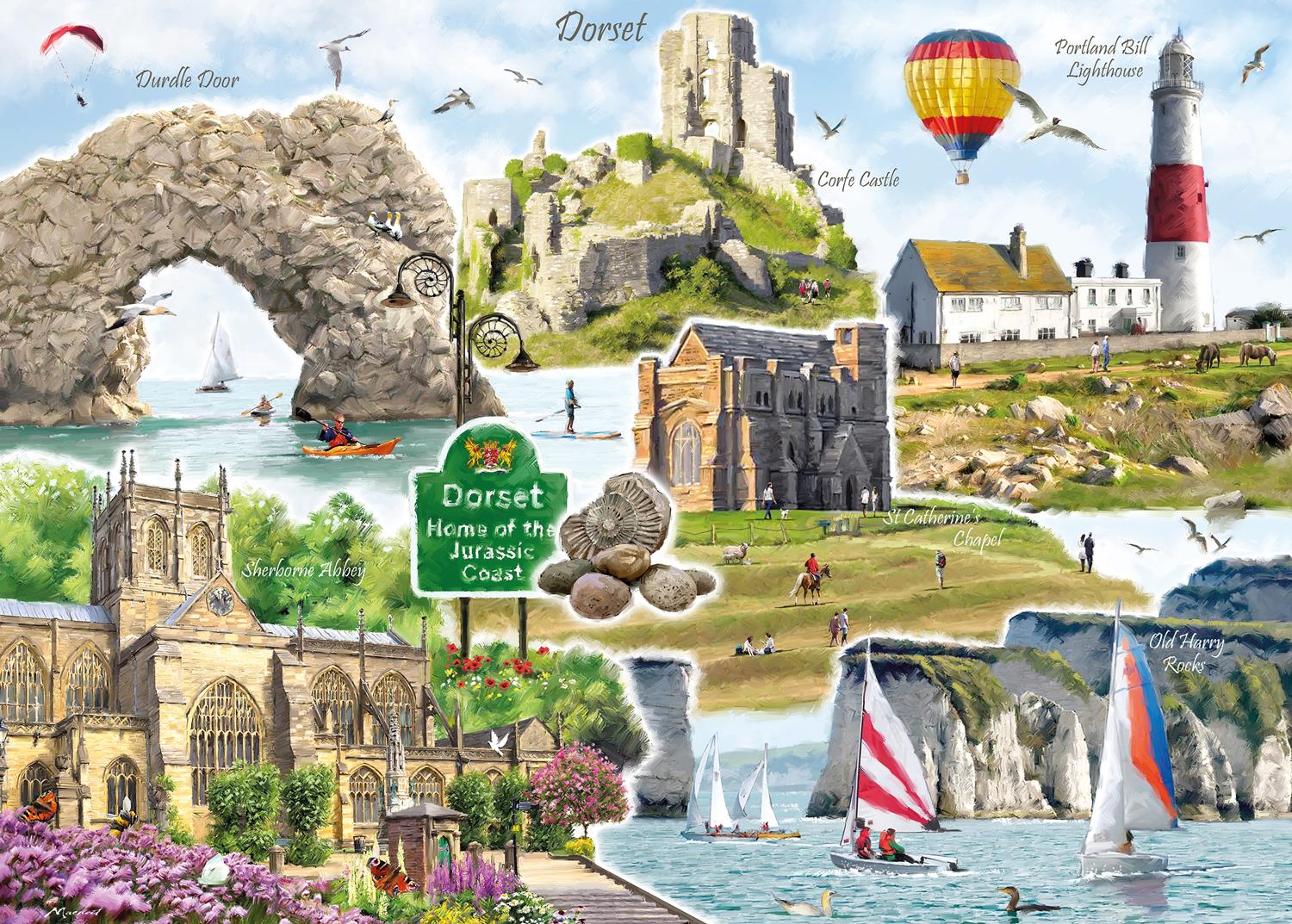 Otter House Dorset Montage Jigsaw Puzzle (1000 Pieces)