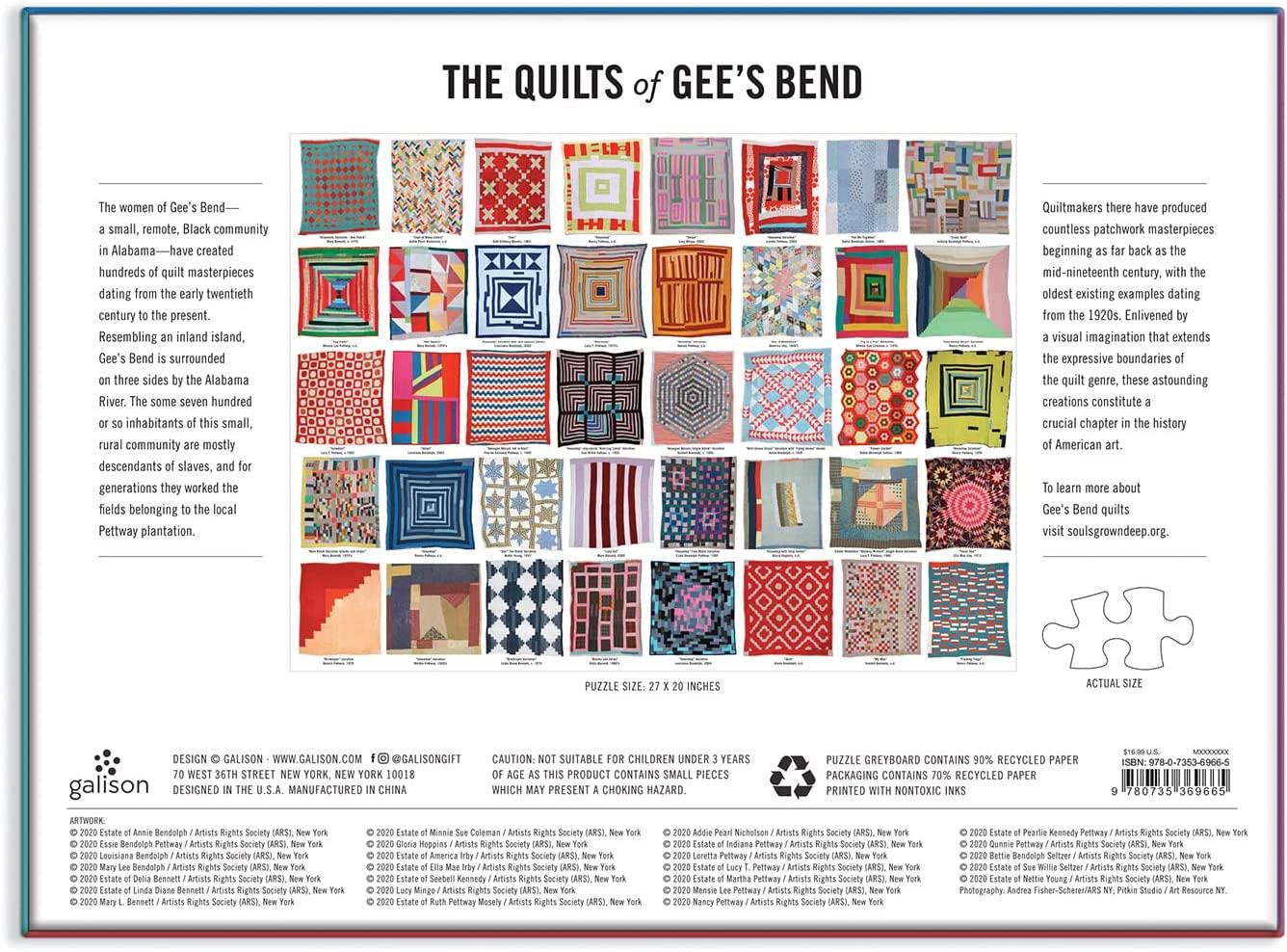 Galison Quilts of Gee's Bend Jigsaw Puzzle (1000 Pieces) PDK