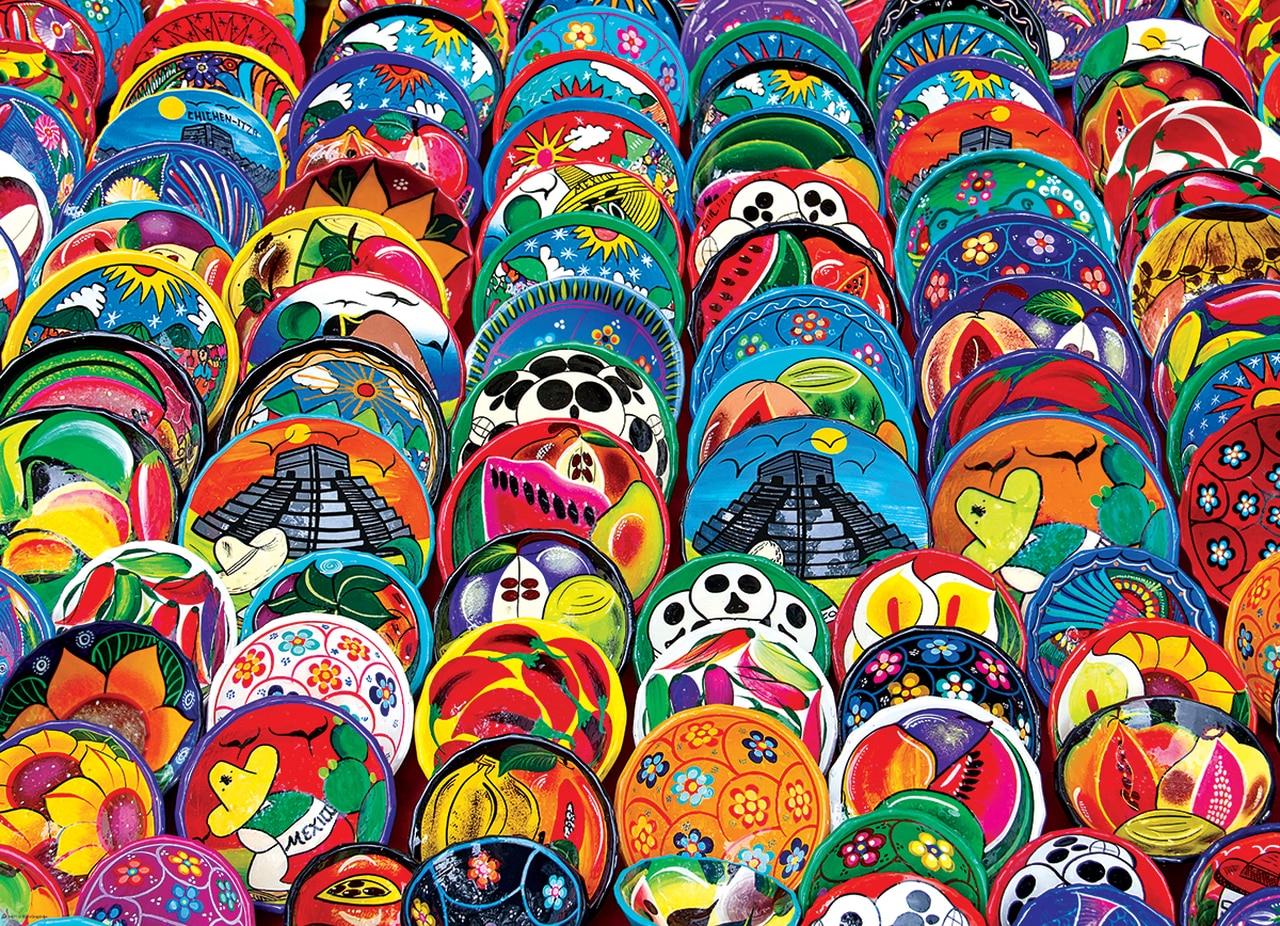 Eurographics Mexican Ceramic Plates Jigsaw Puzzle (1000 Pieces)