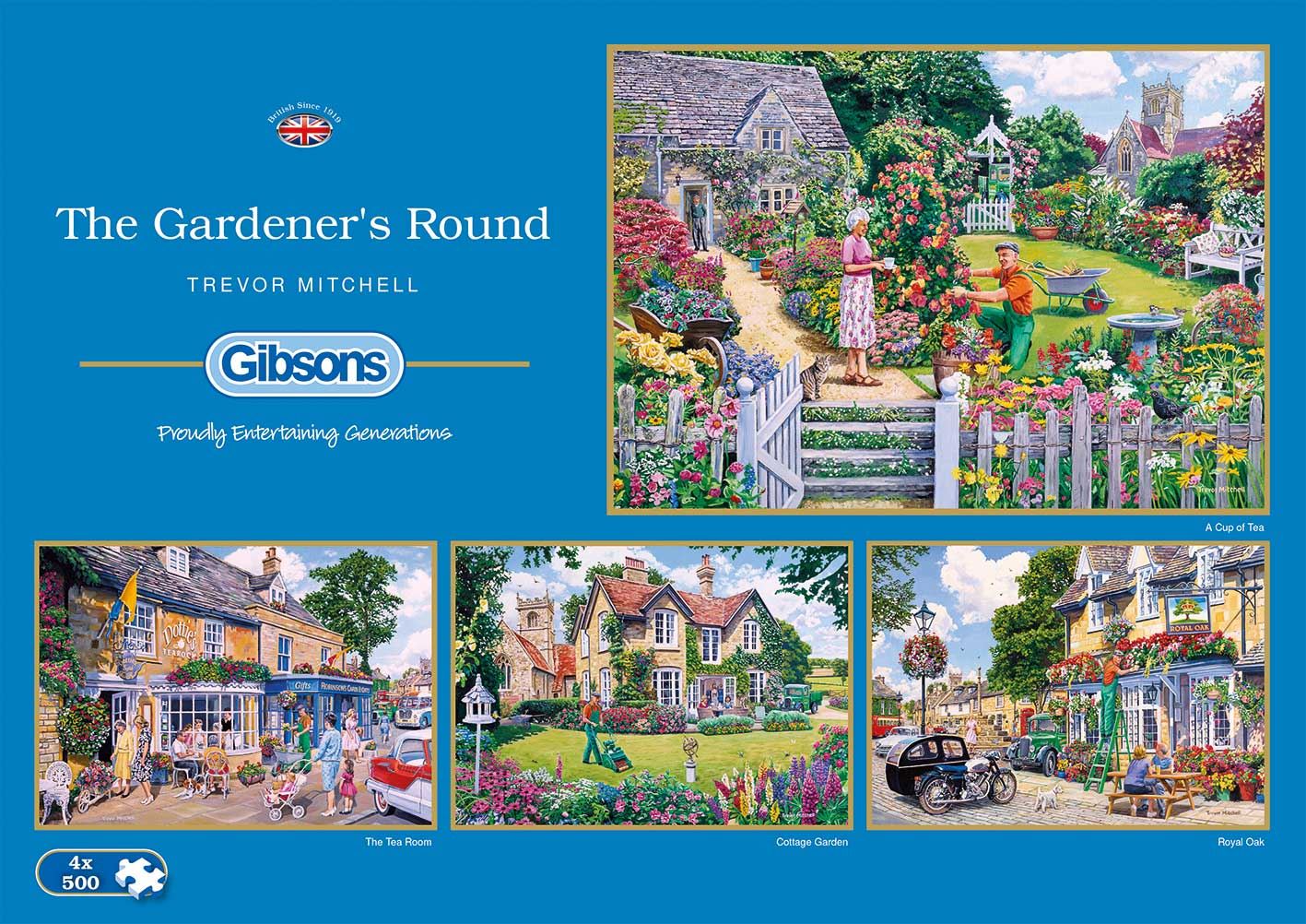 Gibsons The Gardener's Round Jigsaw Puzzle (4 x 500 pieces)