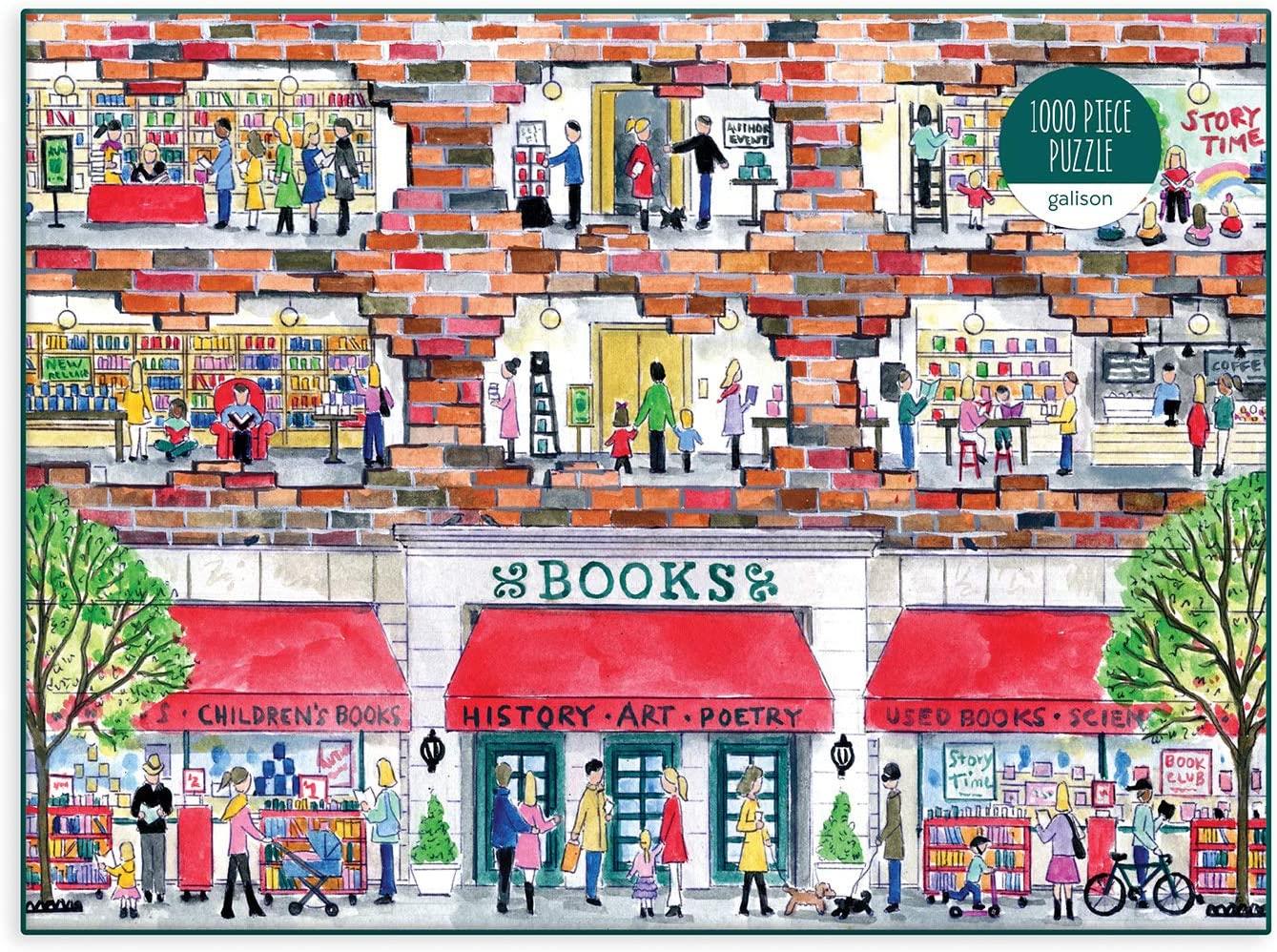 Galison A Day at the Bookstore, Michael Storrings Jigsaw Puzzle (1000 Pieces)