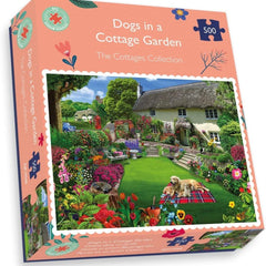 Dogs in a Cottage Garden - Jigsaw Puzzle (500 Pieces)