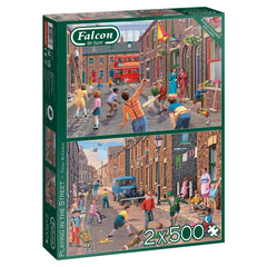 Falcon Deluxe Playing in the Street Jigsaw Puzzles (2 x 500 Pieces)