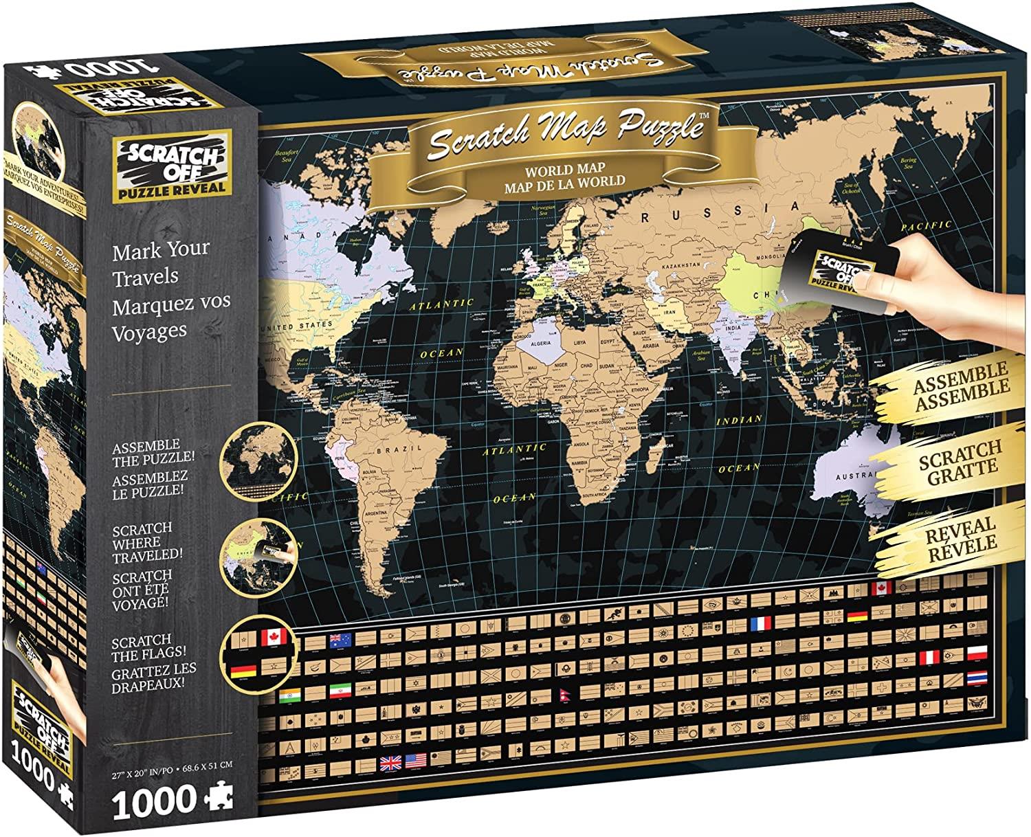 World Map Scratch Off  Jigsaw Puzzle (500 Pieces)