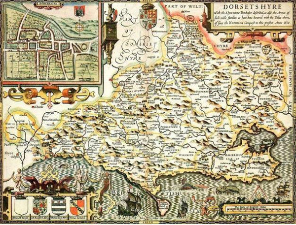 Dorset Historical Map - John Speed Jigsaw Puzzle (1000 Pieces)