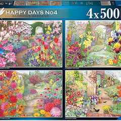 Ravensburger Happy Days No 4 Glorious Gardens Jigsaw Puzzle (4 x 500 Pieces)