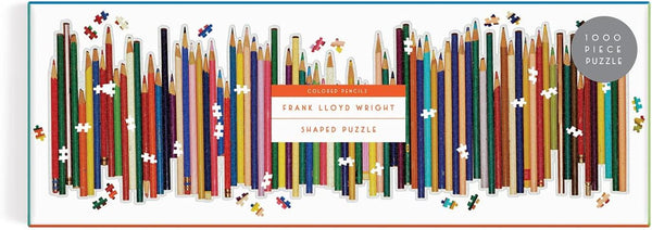 Galison Colored Pencils,  Frank Lloyd Wright Shaped Panorama Jigsaw Puzzle (1000 Pieces)