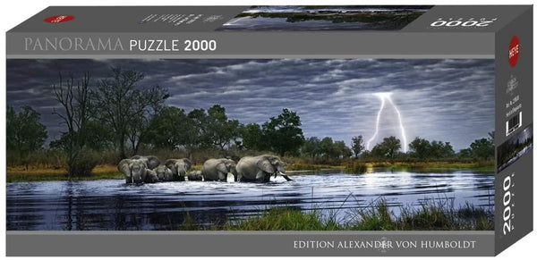 Heye Humboldt Herd of Elephants Panorama Jigsaw Puzzle (2000 Pieces)