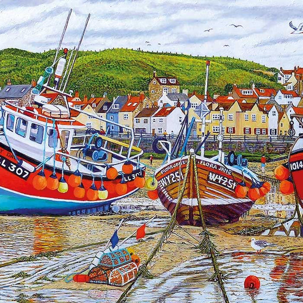 Gibsons Seagulls At Staithes Jigsaw Puzzle (636 pieces)
