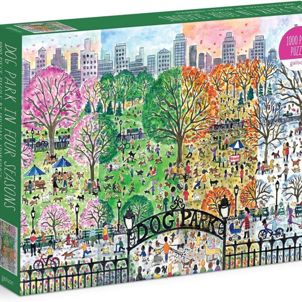 Galison Dog Park in Four Seasons, Michael Storrings Jigsaw Puzzle (1000 Pieces)