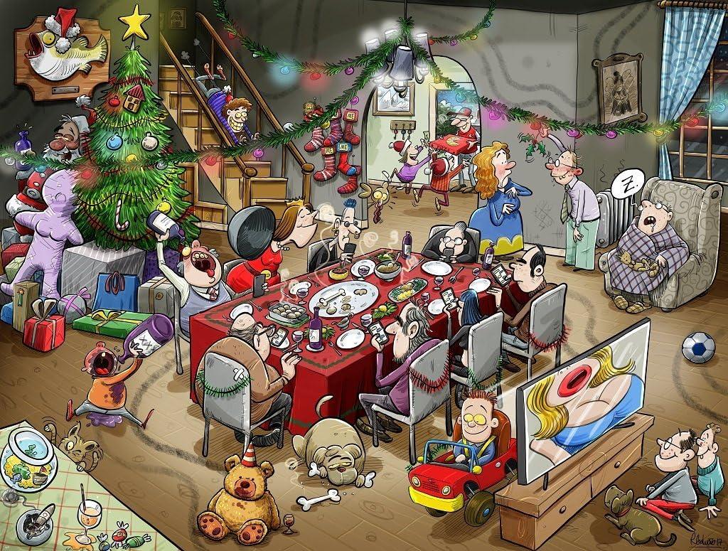 Chaos at Christmas Lunch Jigsaw Puzzle (500 Pieces) - Chaos no.11