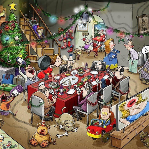 Chaos at Christmas Lunch Jigsaw Puzzle (500 Pieces) - Chaos no.11