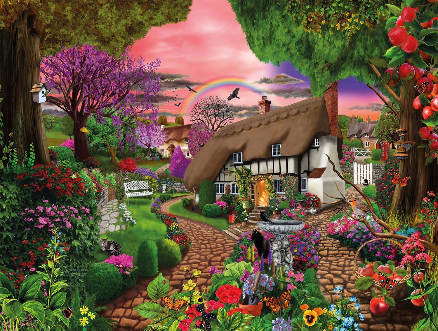 Cottage Garden Rainbow Jigsaw Puzzle (1000 Pieces)