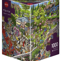 Heye Triangular Party Cats, Tanck Jigsaw Puzzle (1000 Pieces)