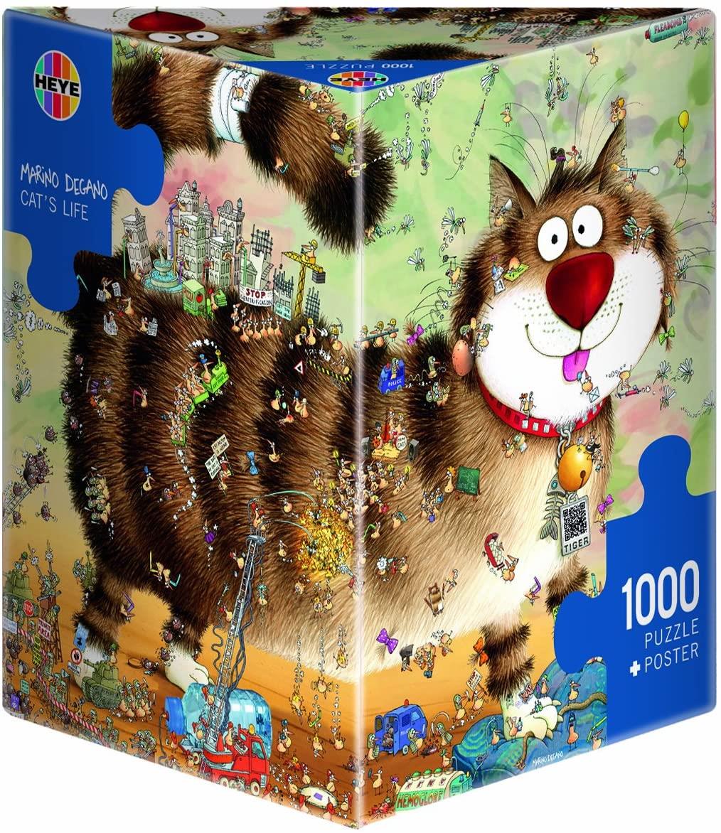 Heye Triangular Cat's Life, Degano Jigsaw Puzzle (1000 Pieces)