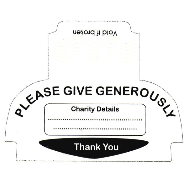 10 Security Seals / Labels for Square Charity Collection Boxes