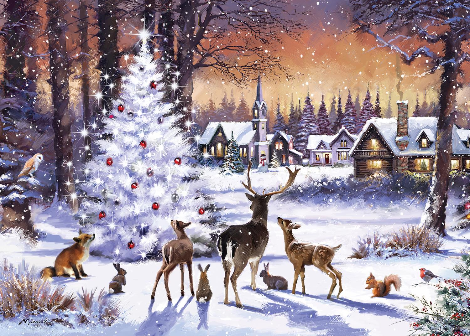 Otter House Christmas Gathering Jigsaw Puzzle (1000 Pieces)