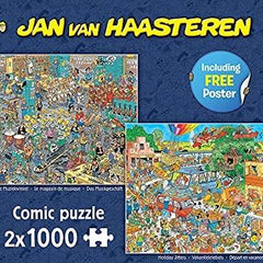 Jan Van Haasteren Music Shop & Holiday Jitters Jigsaw Puzzles (2 x 1000 Pieces)