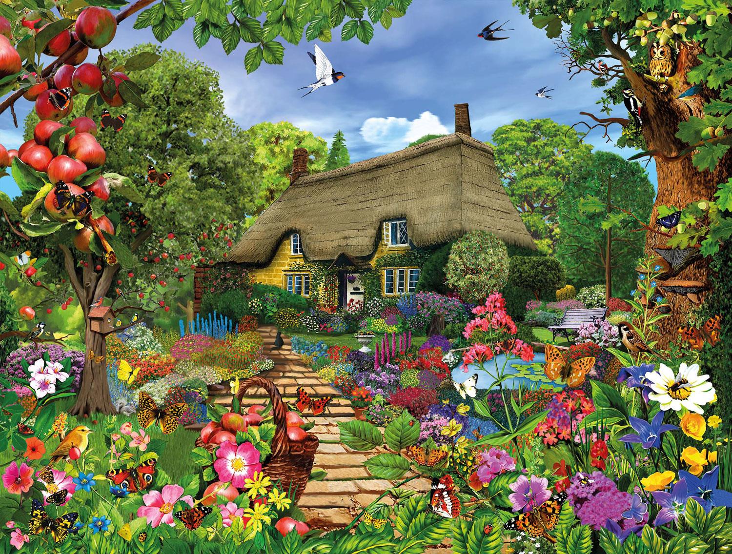 Thatched Cottage Garden Jigsaw puzzle (1000 Pieces)