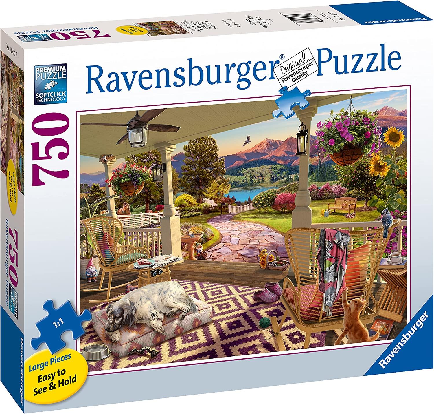 Ravensburger Cozy Front Porch Views Jigsaw Puzzle (750 XL Extra Large Pieces)