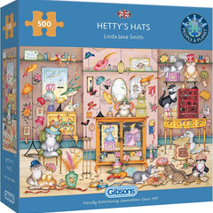 Gibsons Hetty's Hats Jigsaw Puzzle (500 Pieces)