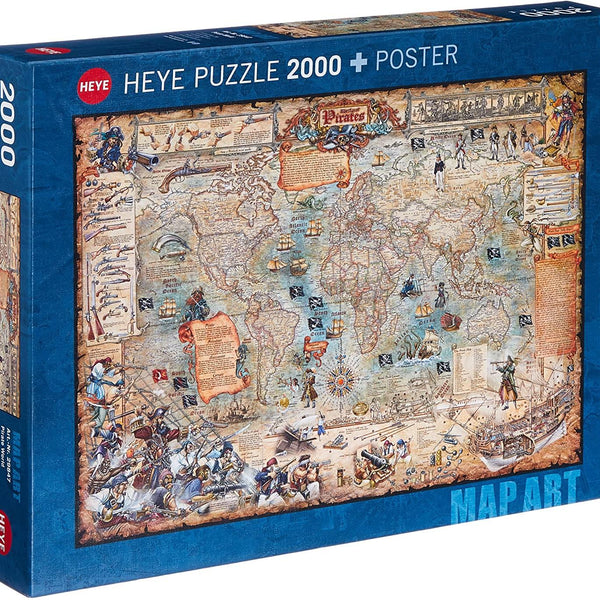 Heye Pirate World Map Art Jigsaw Puzzle (2000 Pieces)