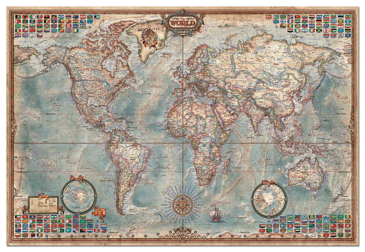 Educa Historic World Map Jigsaw Puzzle (4000 Pieces)