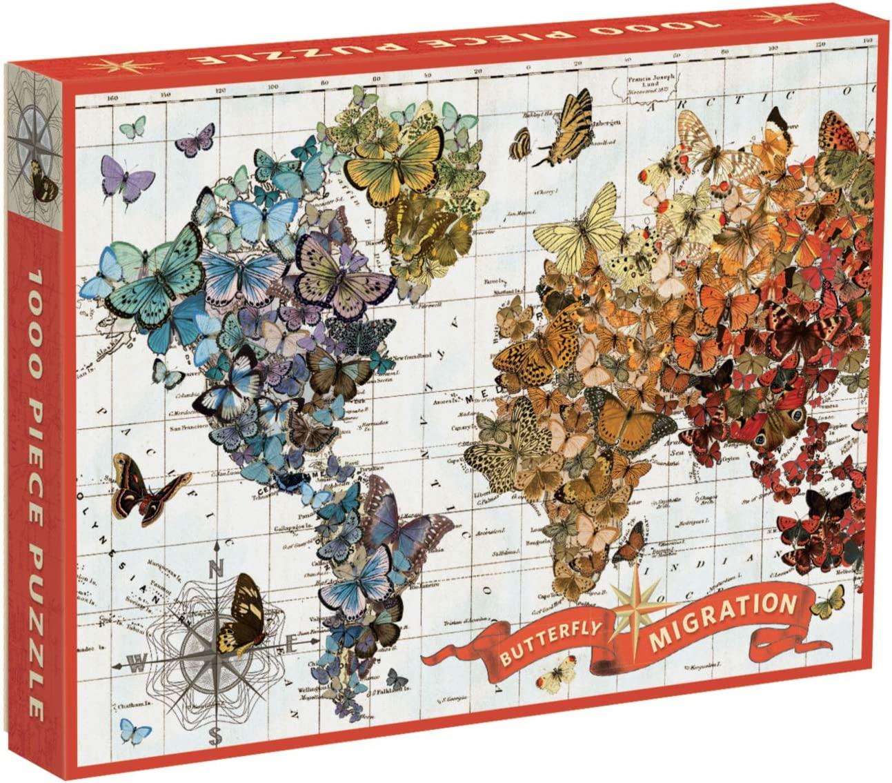 Galison Butterfly Migration, Wendy Gold Jigsaw Puzzle (1000 Pieces)