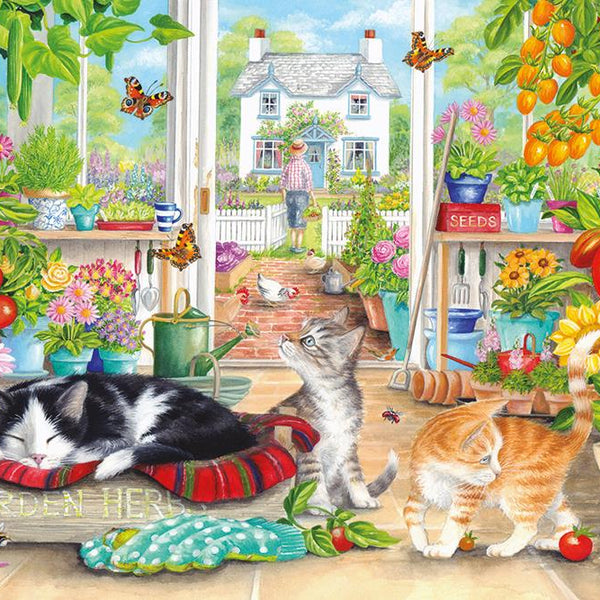 Otter House Greenhouse Cats Jigsaw Puzzle (1000 Pieces)