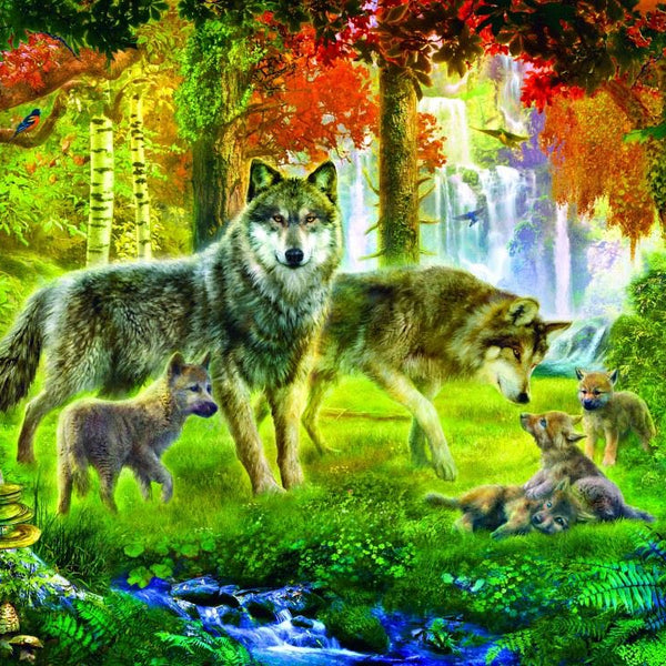 Bluebird Summer Wolf Family Jigsaw Puzzle (1000 Pieces)