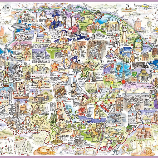 Map of Norfolk - Tim Bulmer Jigsaw Puzzle (1000 Pieces)