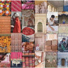 Galison Patterns of India Journey Through Colors, Textiles & the Vibrancy of Rajasthan Jigsaw Puzzle (1000 Pieces)