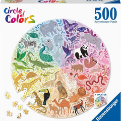 Ravensburger Animals Circles of Colours Circular Jigsaw Puzzle (500 Pieces)