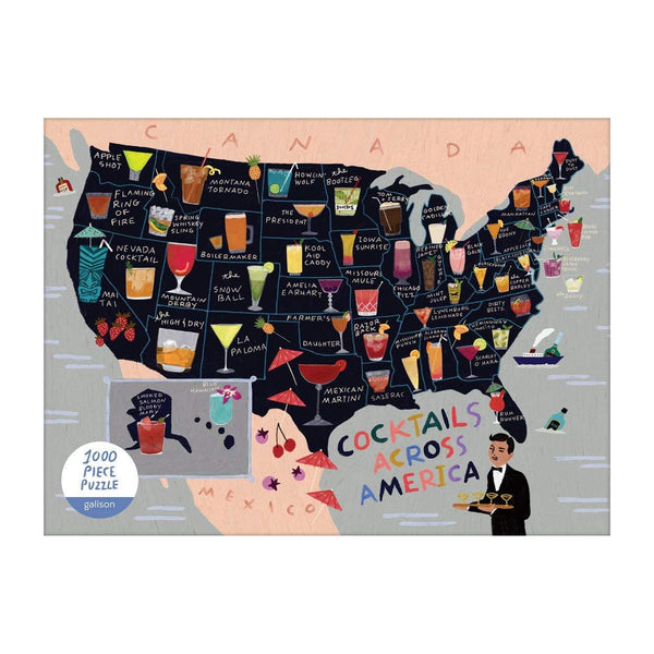 Galison Cocktail Map Of The USA Jigsaw Puzzle (1000 Pieces)