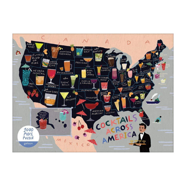 Galison Cocktails Across America Jigsaw Puzzle (1000 Pieces)