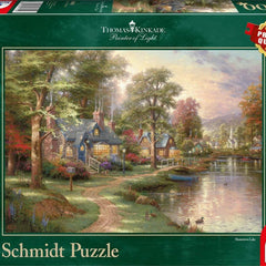 Schmidt Kinkade Hometown Lake Jigsaw Puzzle (1500 Pieces)