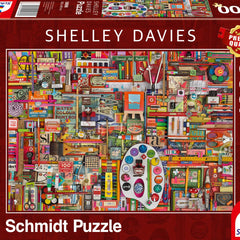 Schmidt Shelley Davies Vintage Art Supplies Jigsaw Puzzle (1000 Pieces)