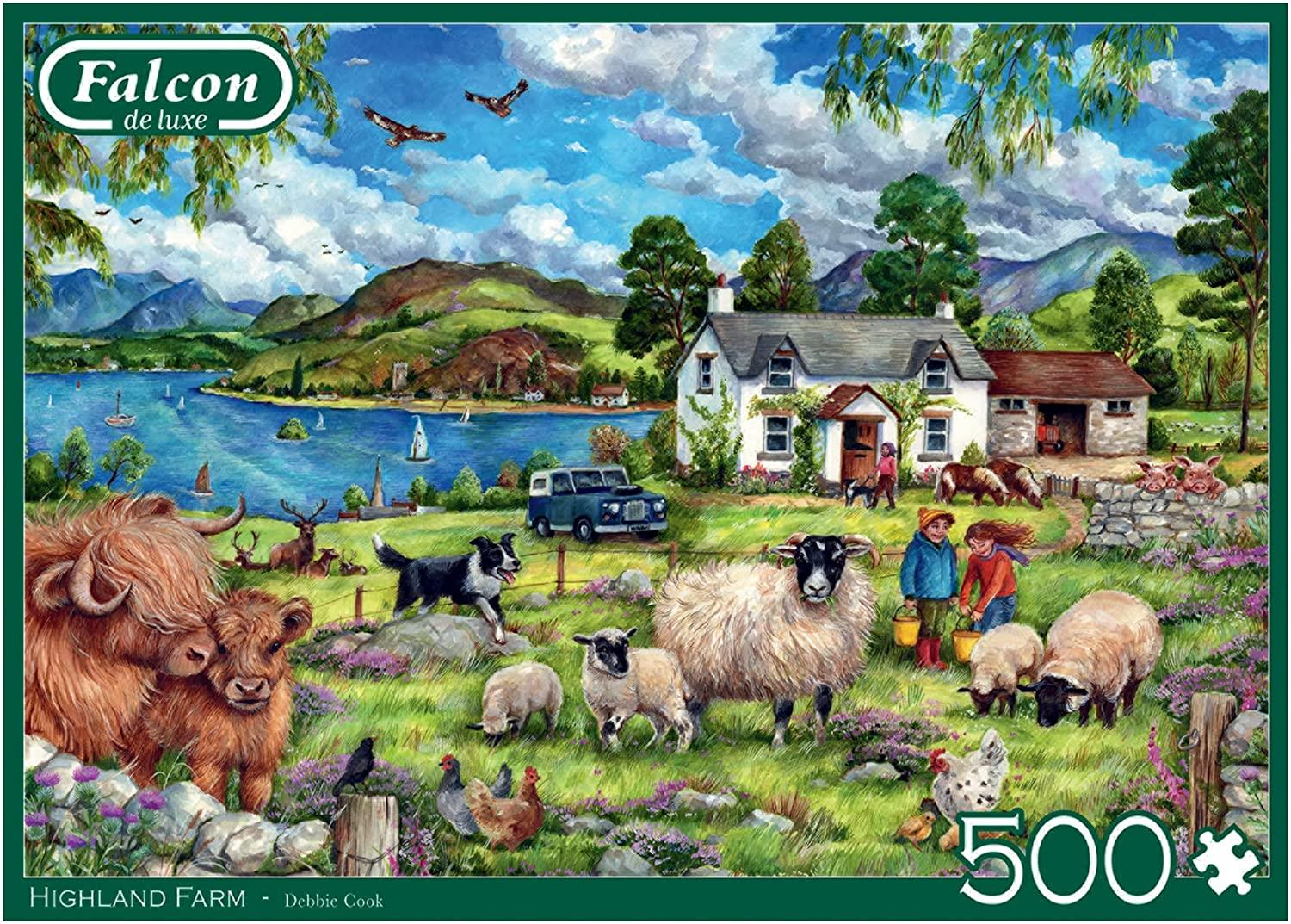 Falcon Deluxe Highland Farm Jigsaw Puzzle (500 Pieces)
