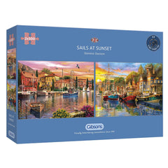 Gibsons Sails at Sunset Jigsaw Puzzle (2 x 500 Pieces)