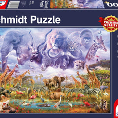 Schmidt Animals at the Watering Hole Jigsaw Puzzle (1000 Pieces)