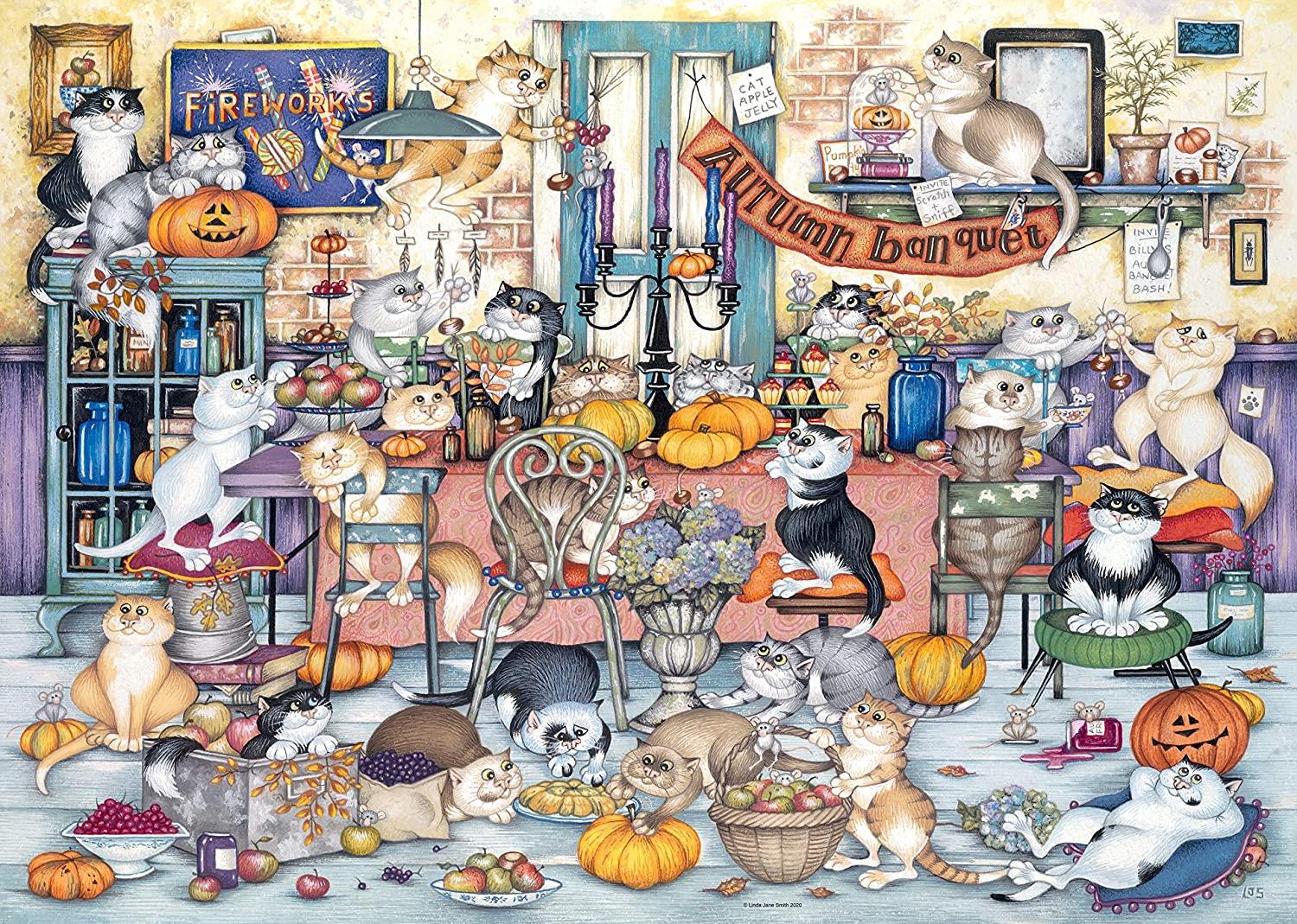Ravensburger Crazy Cats Autumn Banquet Jigsaw Puzzle (1000 Pieces)