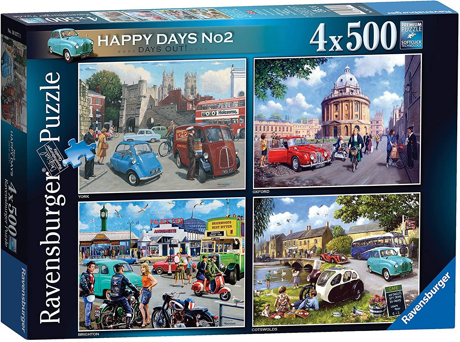 Ravensburger Happy Days No 2 Days Out Jigsaw Puzzles (4 x 500 Pieces)