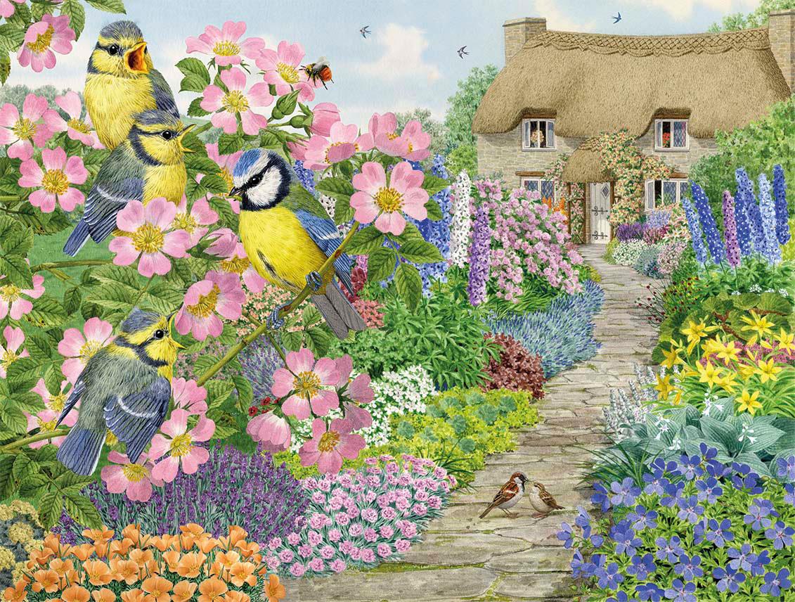 Cottage Garden Birds - Sarah Adams Jigsaw Puzzle (1000 Pieces)