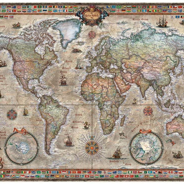 Heye Retro World, Map Art  Jigsaw Puzzle (1000 Pieces)